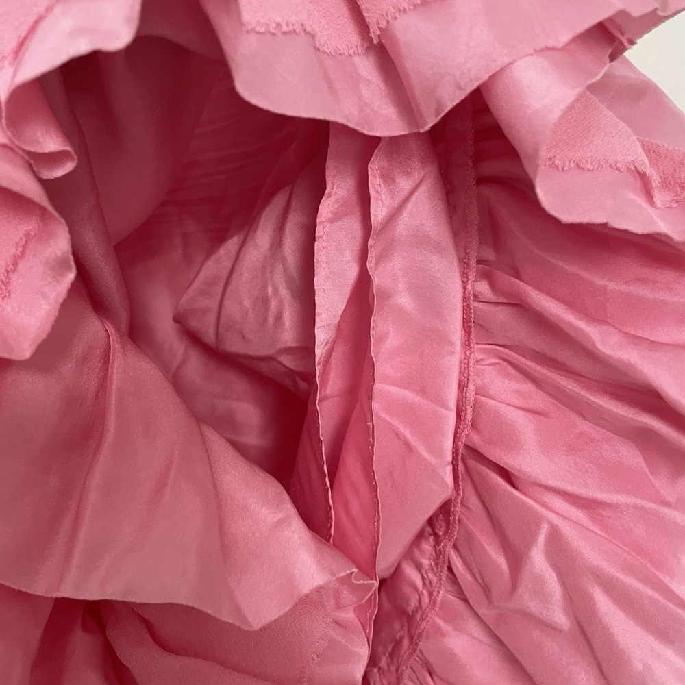 Banana Republic 100% Silk Ruffle Skirt Pink Tiered Coquette Balletcore Vintage 8 - Picture 6 of 11